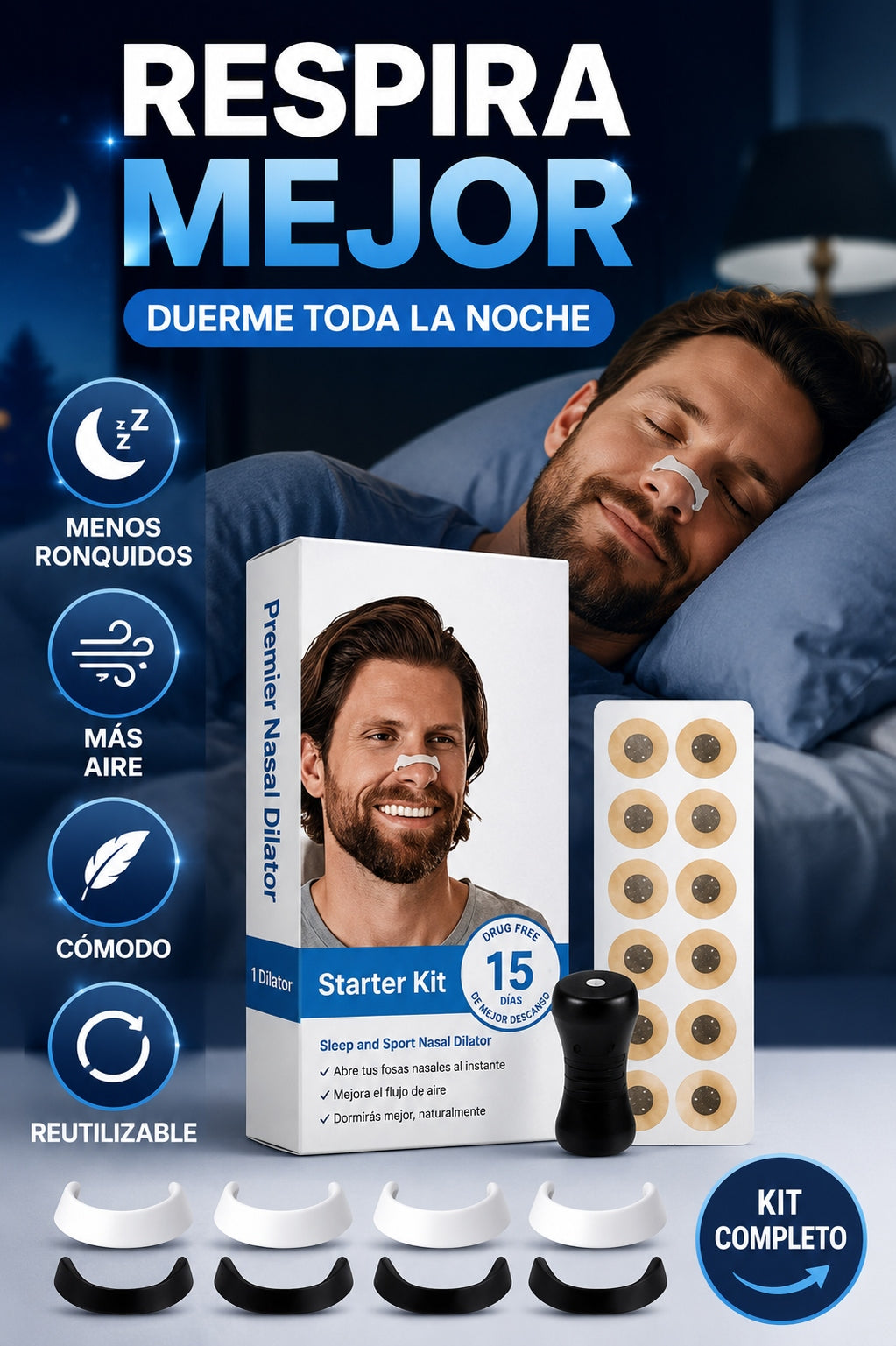 Kit de bandas nasales magnéticas dilatadoras de silicona, 30 unidades