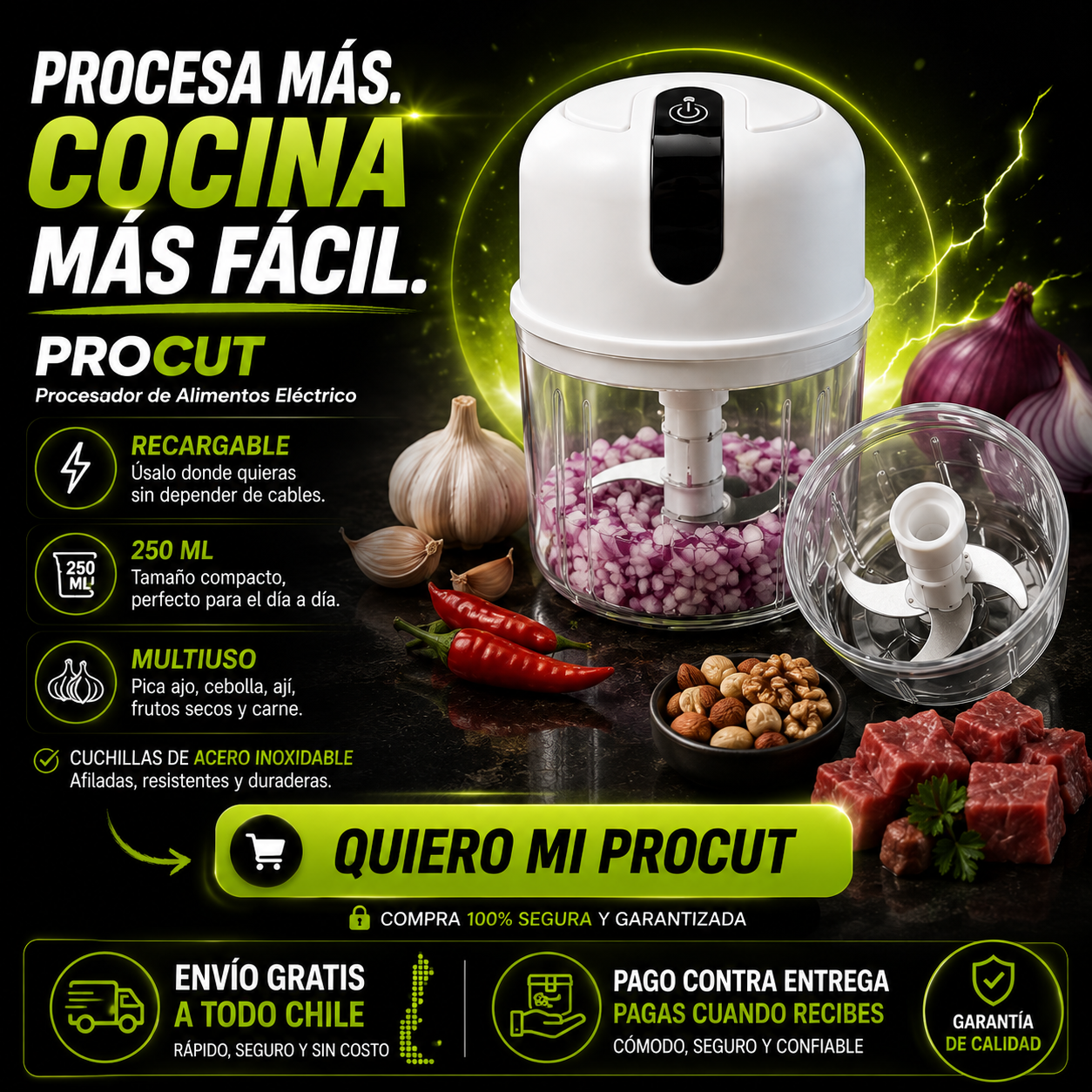 ProCut | Procesador De Alimentos Inalambrico 250ML