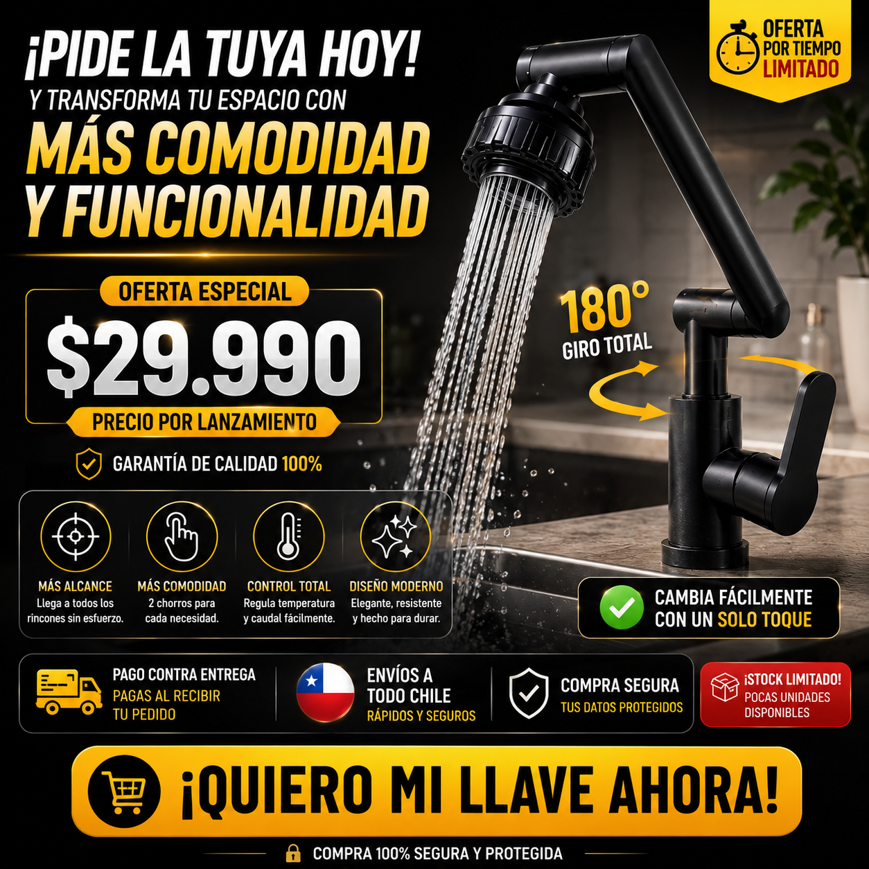 FLEX180™ | LLAVE MONOMANDO 180°
