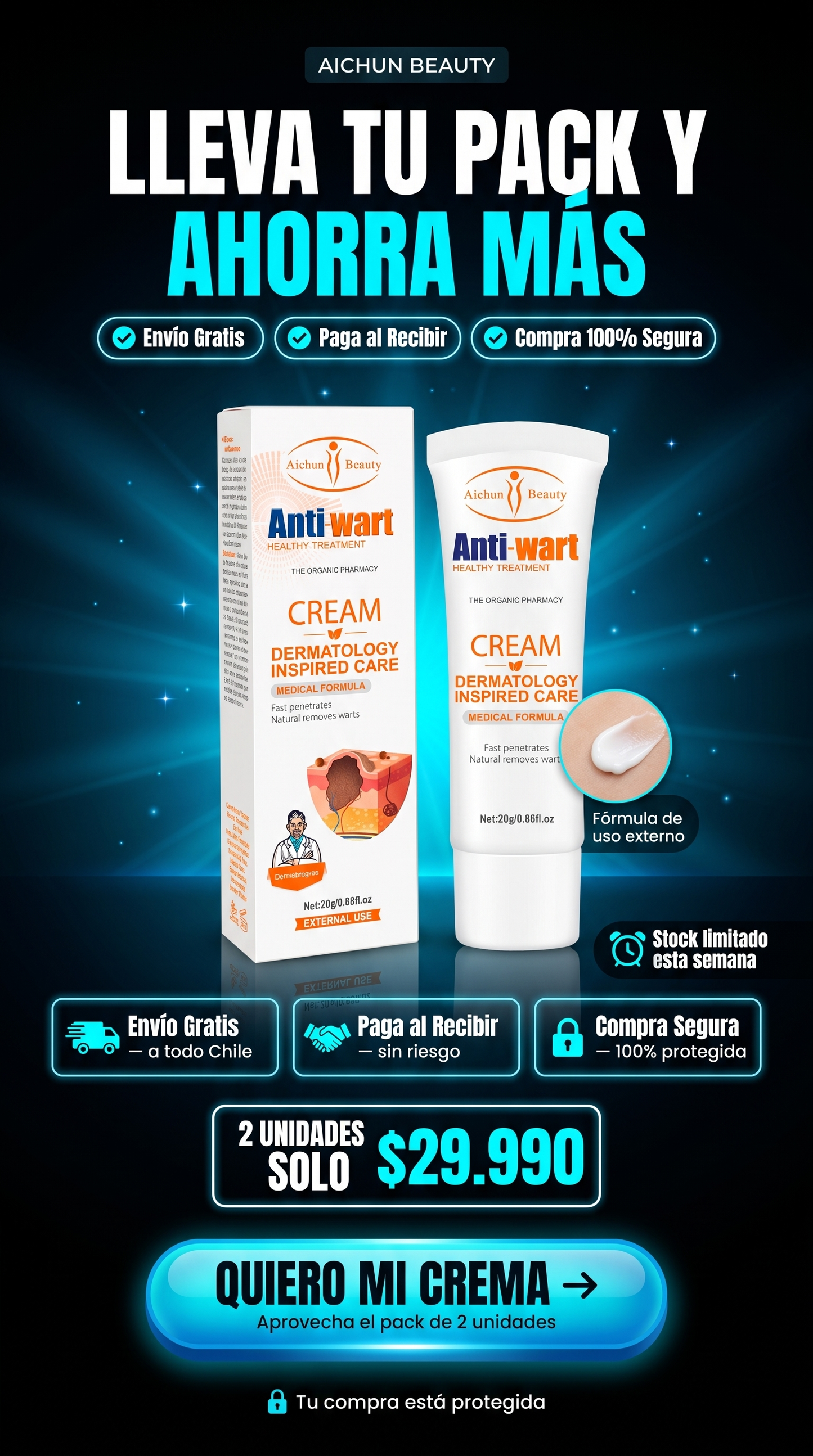 Crema Anti Verrugas, Lunares y Acrocordones
