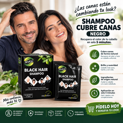Shampoo Cubre Canas Negro