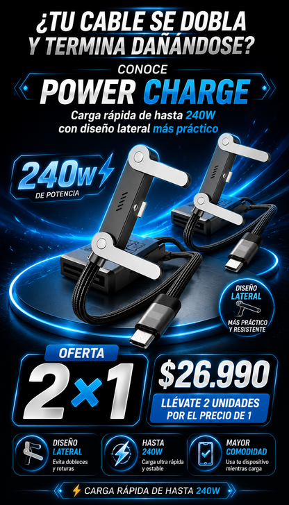 PowerCharge™  | CABLE CARGA RAPIDA 2 EN 1 PREMIUM