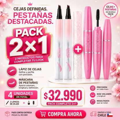 PACK PESTAÑAS + LAPIZ CEJAS 4 PUNTAS 2X1