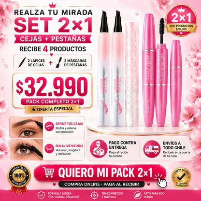PACK PESTAÑAS + LAPIZ CEJAS 4 PUNTAS 2X1