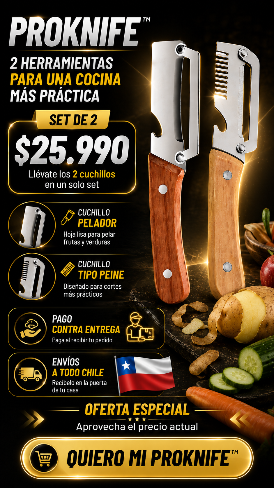 ProKnife™ | PACK SET DE CUCHILLOS PROFESIONAL 2X1