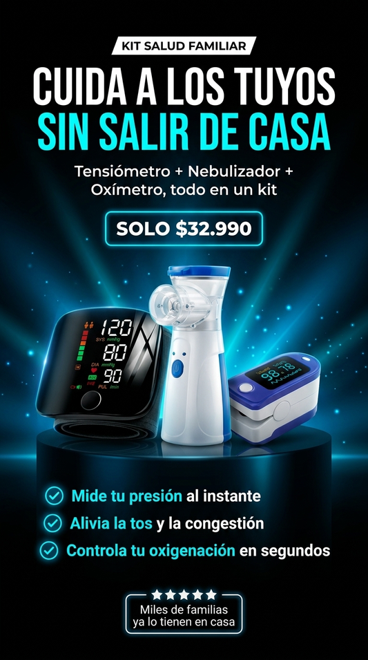 Kit Tensiómetro + Nebulizador + Oxímetro