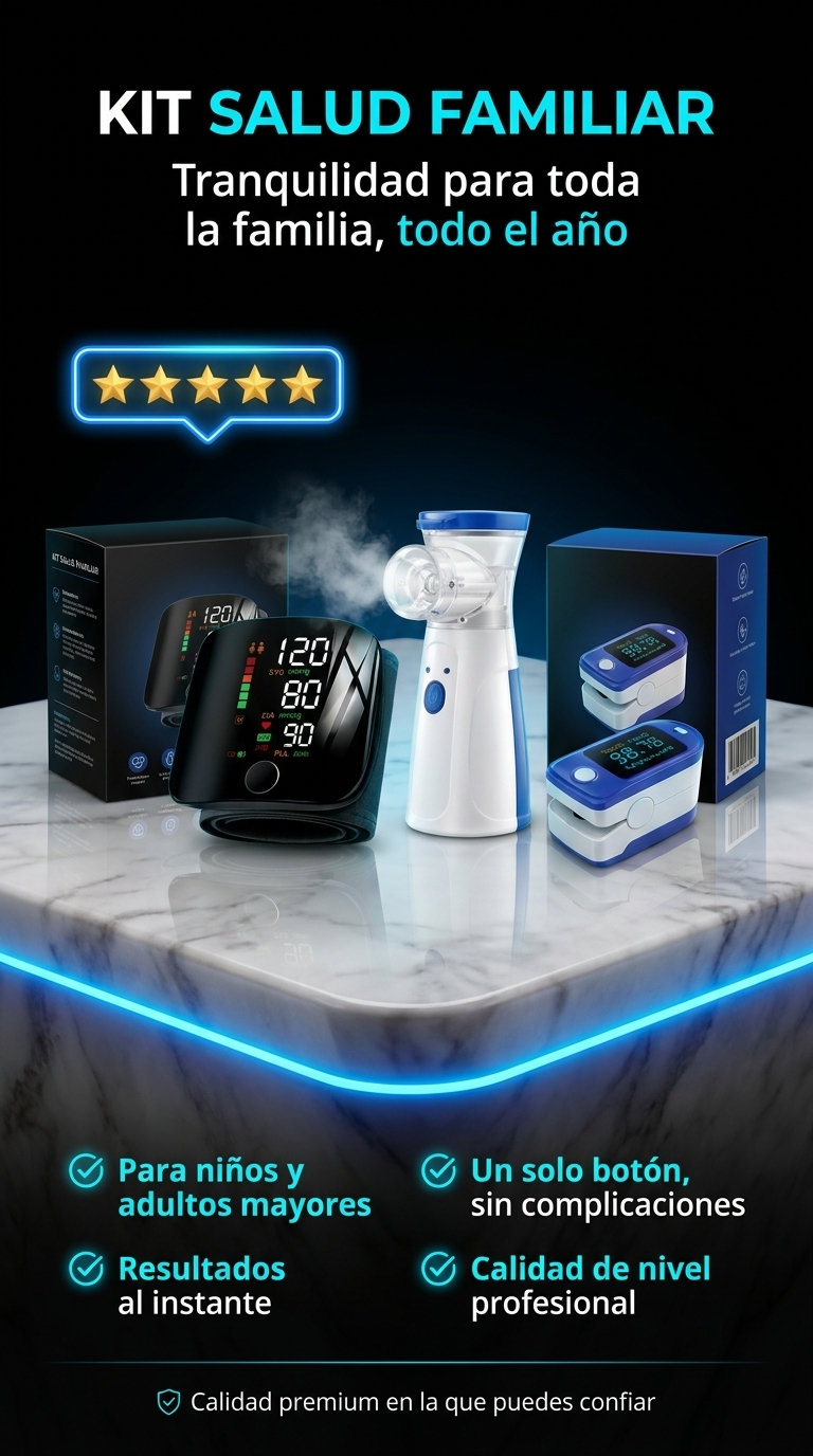 Kit Tensiómetro + Nebulizador + Oxímetro